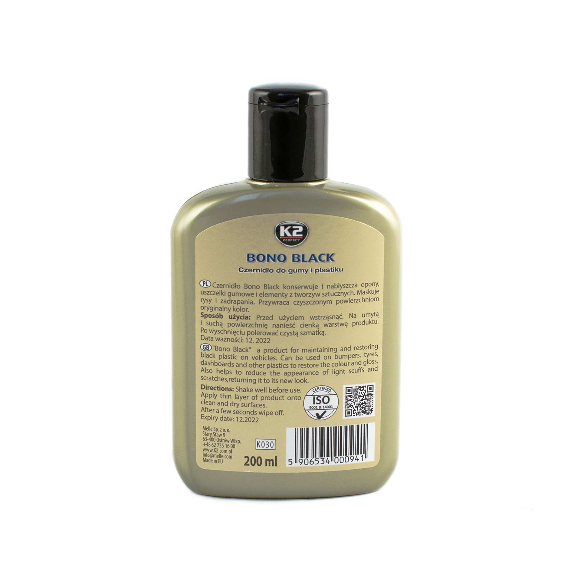 K2 BONO BLACK 250 мл Засіб догляду за шинами та чорними бамперами (рідина) х121