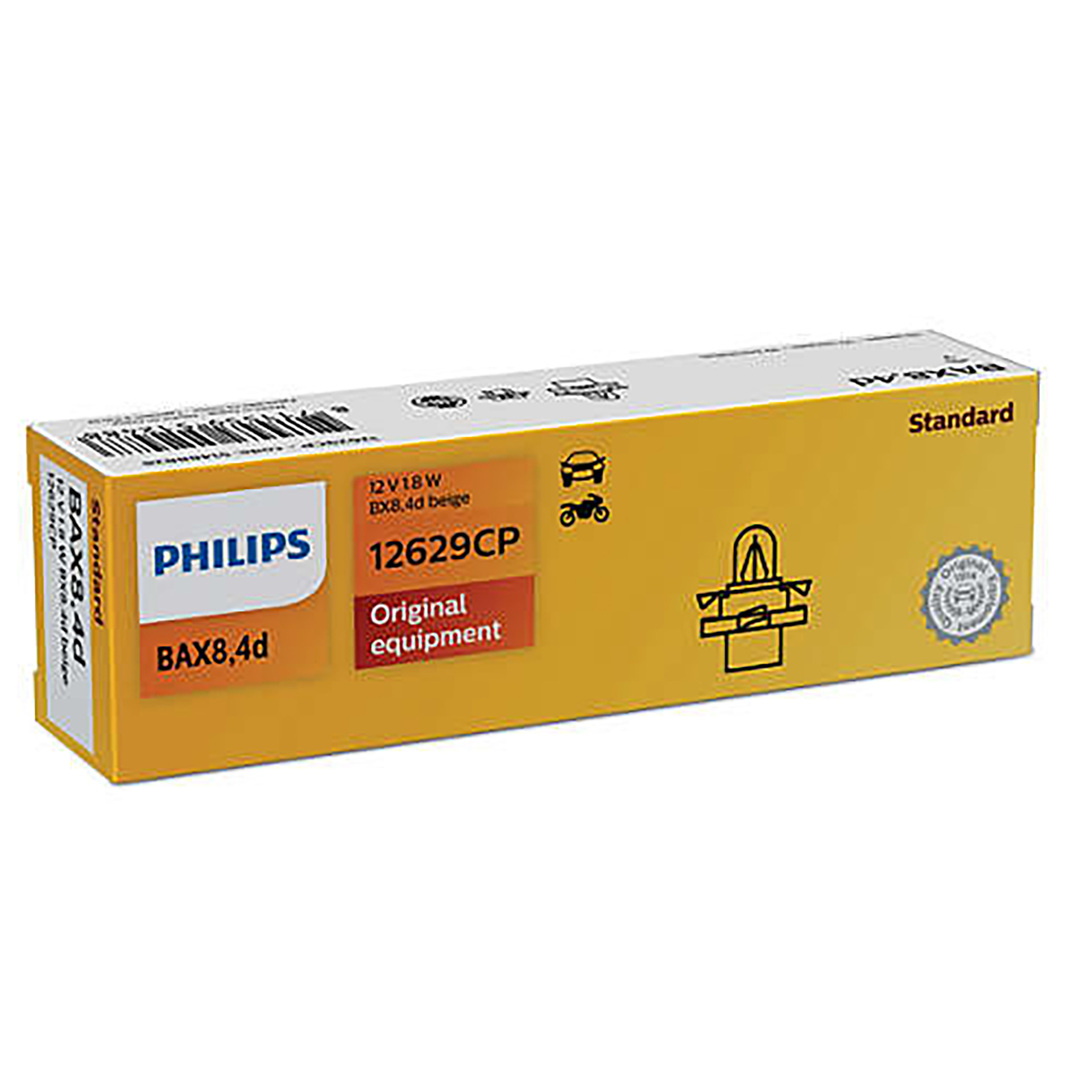 12629CP (PHILIPS) BAX BX8,4d Beige 12V 1.8W BX8,4d1