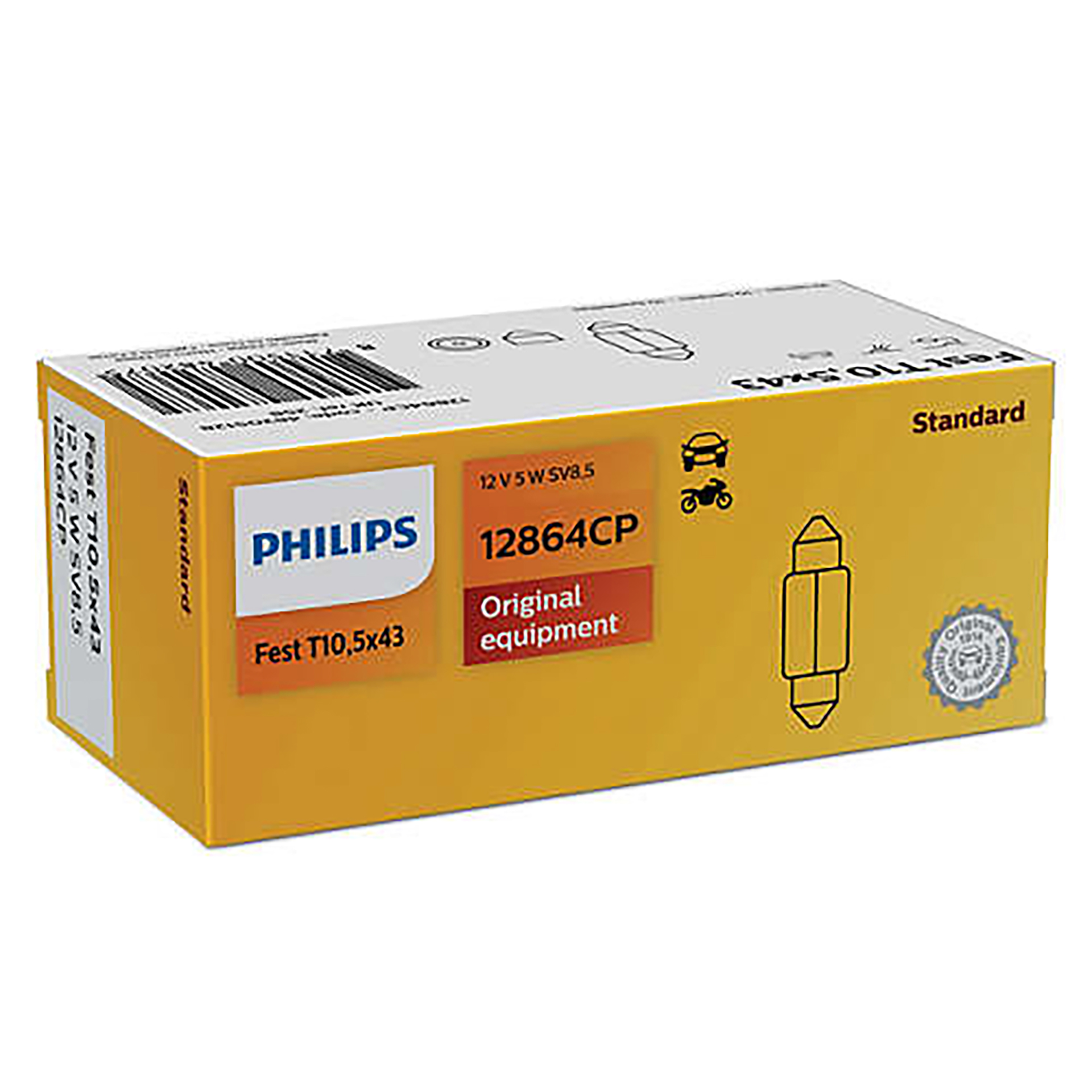 12864CP (PHILIPS) Festoon T10,5X43 12V 5W SV8,51