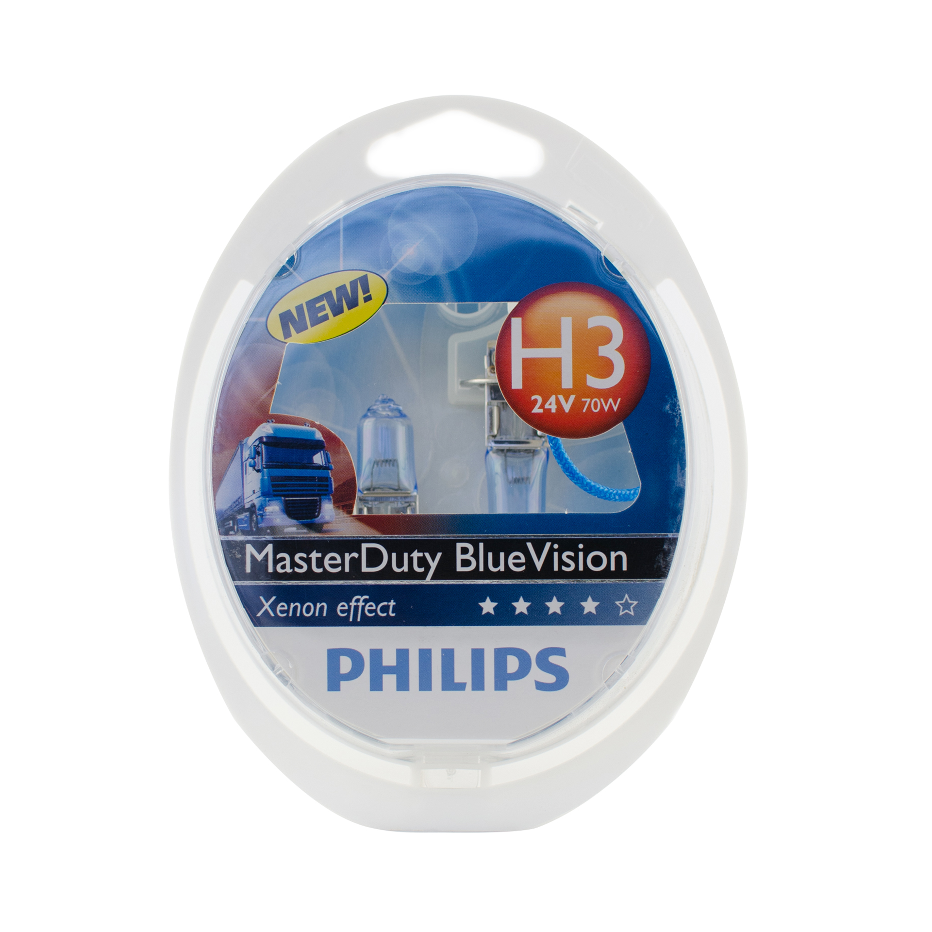 13336MDBVS2 (PHILIPS) H3 MasterDuty BlueVision 24V 70W PK22s Set 2 pc.1
