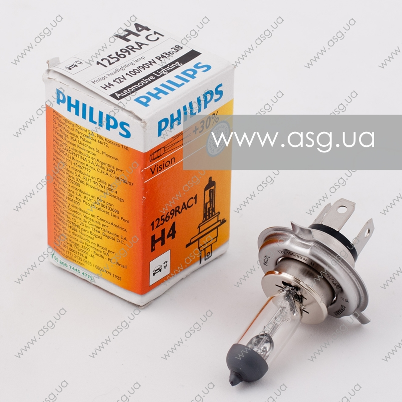 12569RAC1 (PHILIPS) H4 Rally 12V 100/90W P43t-38 (For race only)1