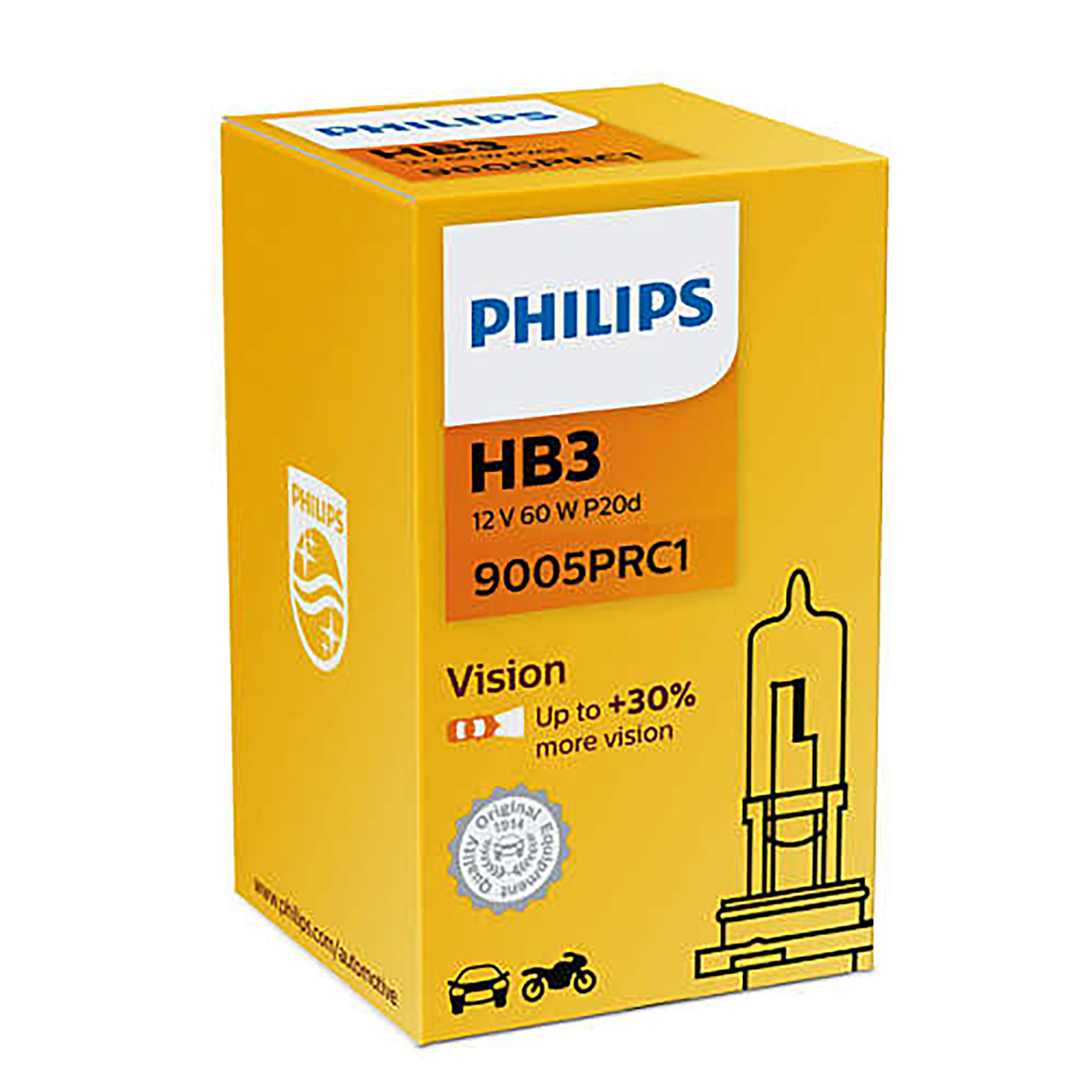 9005PRC1 (PHILIPS) HB3 Vision (+30%) 12V 65W P20d1