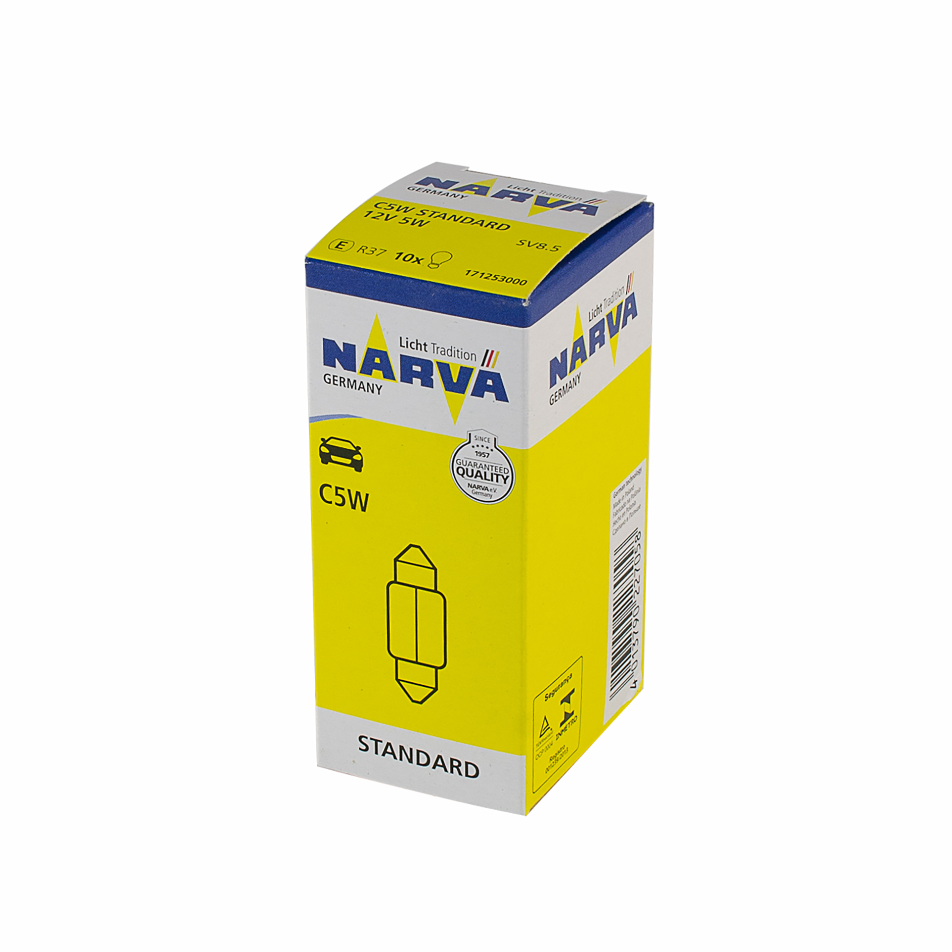 171253000 NARVA Лампа C5W 12V 5W SV8,5 11x35 |FESTOON 35mm| (10шт)1