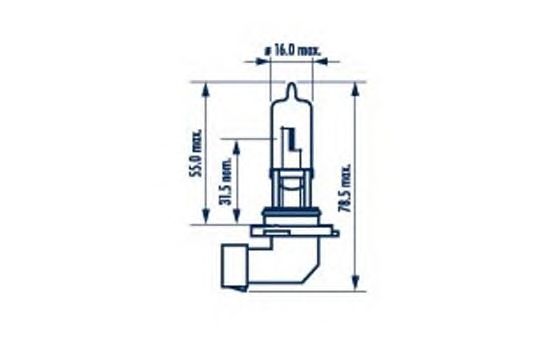 480054000 NARVA Лампа HB3 12/12,8V 60/65W P20d (блістер 1 шт.) HALOGEN1