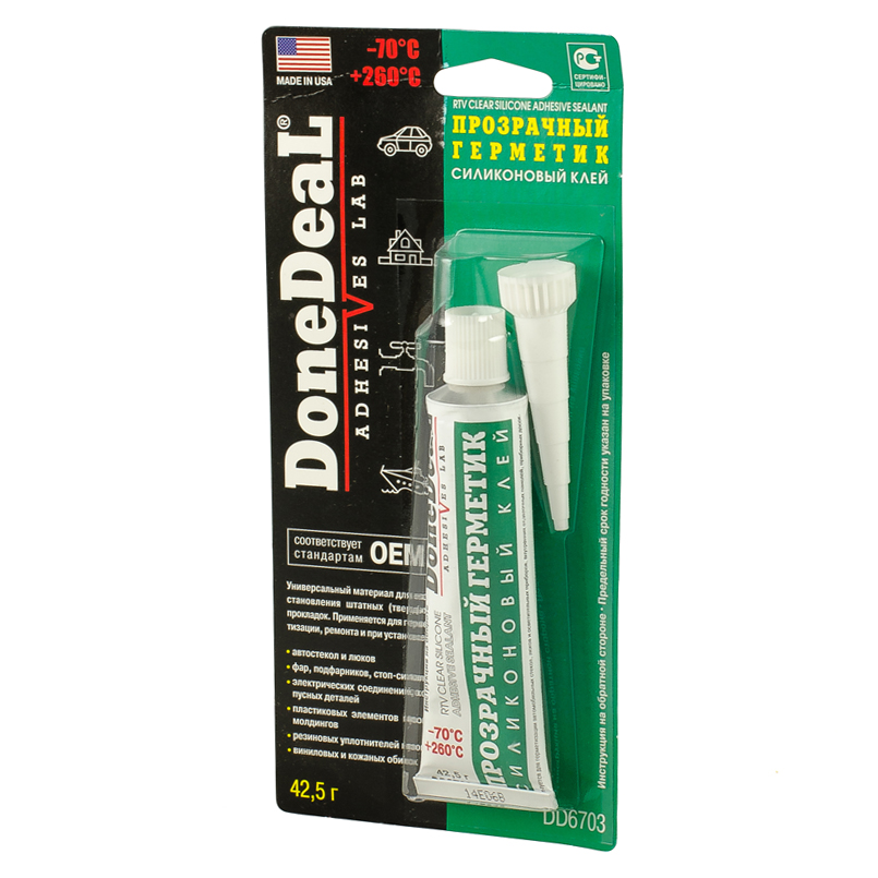 Герметик-клей для скла прозорий силіконовий   42.5 г1