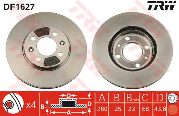 DF1627  TRW - Гальмівний диск1