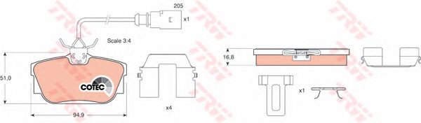 GDB1369  TRW - Гальмівні колодки до дисків1