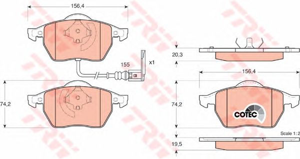 GDB1403  TRW - Гальмівні колодки до дисків1