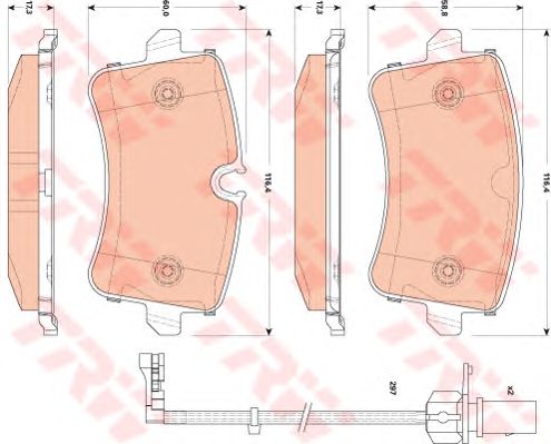 GDB1866  TRW - Гальмівні колодки до дисків1
