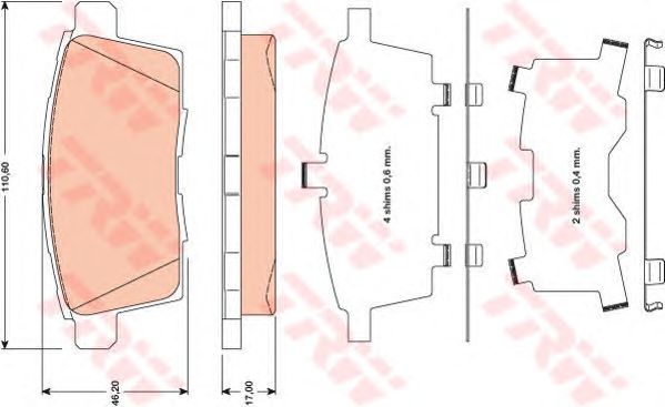 GDB3472  TRW - Гальмівні колодки до дисків1