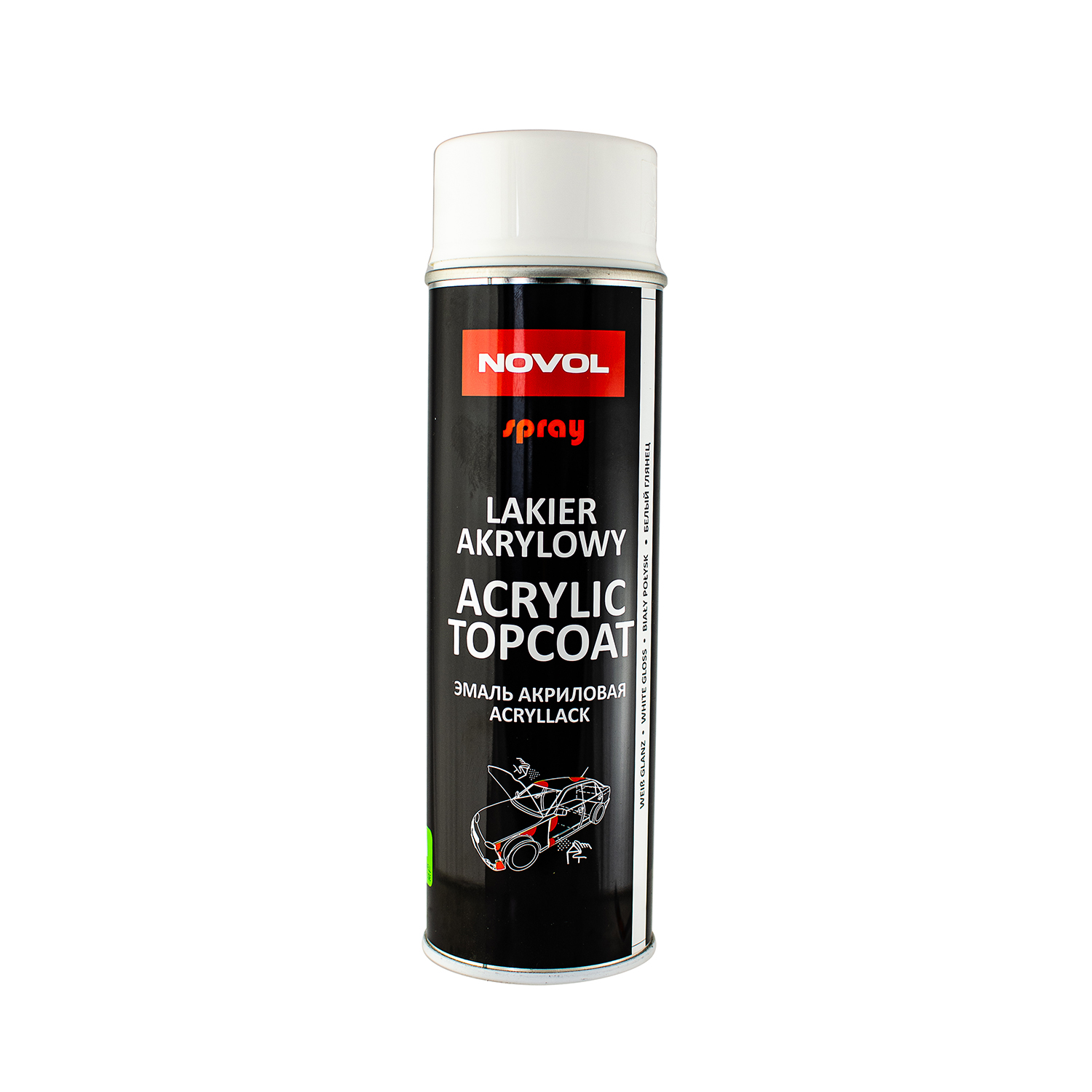 SPRAY ACRYL TOPCOAT WHITE GLOSS 500 ml 0,5л x61
