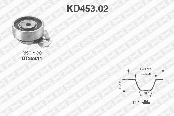 KD453.02  NTN-SNR - Ремкомплект ременя ГРМ1