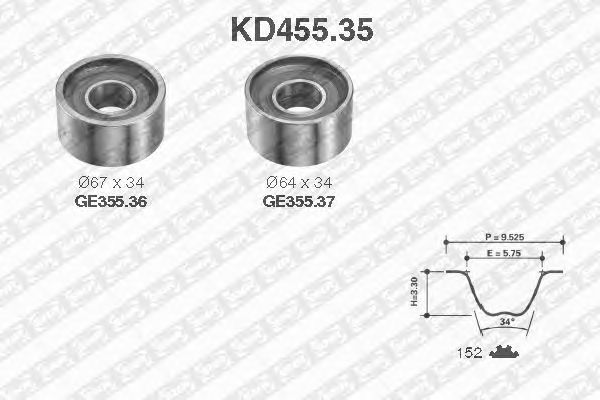 KD455.35  NTN-SNR - Ремкомплект ременя ГРМ1