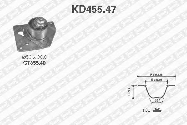 KD455.47  NTN-SNR - Ремкомплект ременя ГРМ1
