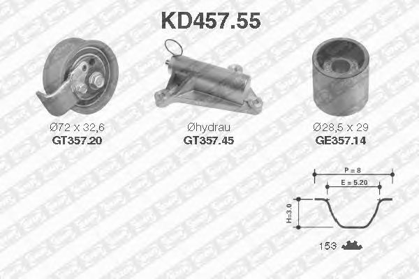 KD457.55  NTN-SNR - Ремкомплект ременя ГРМ1