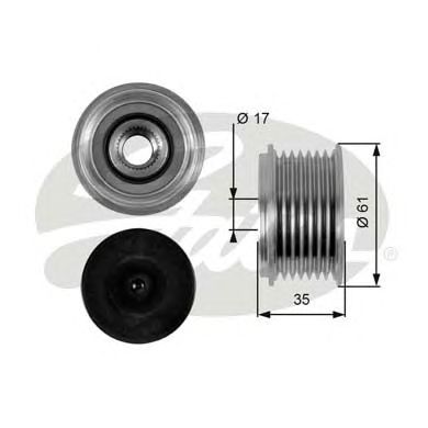 OAP7095 (7789-10039)  Шків генератора GATES OVERRUNNING PULLEY1