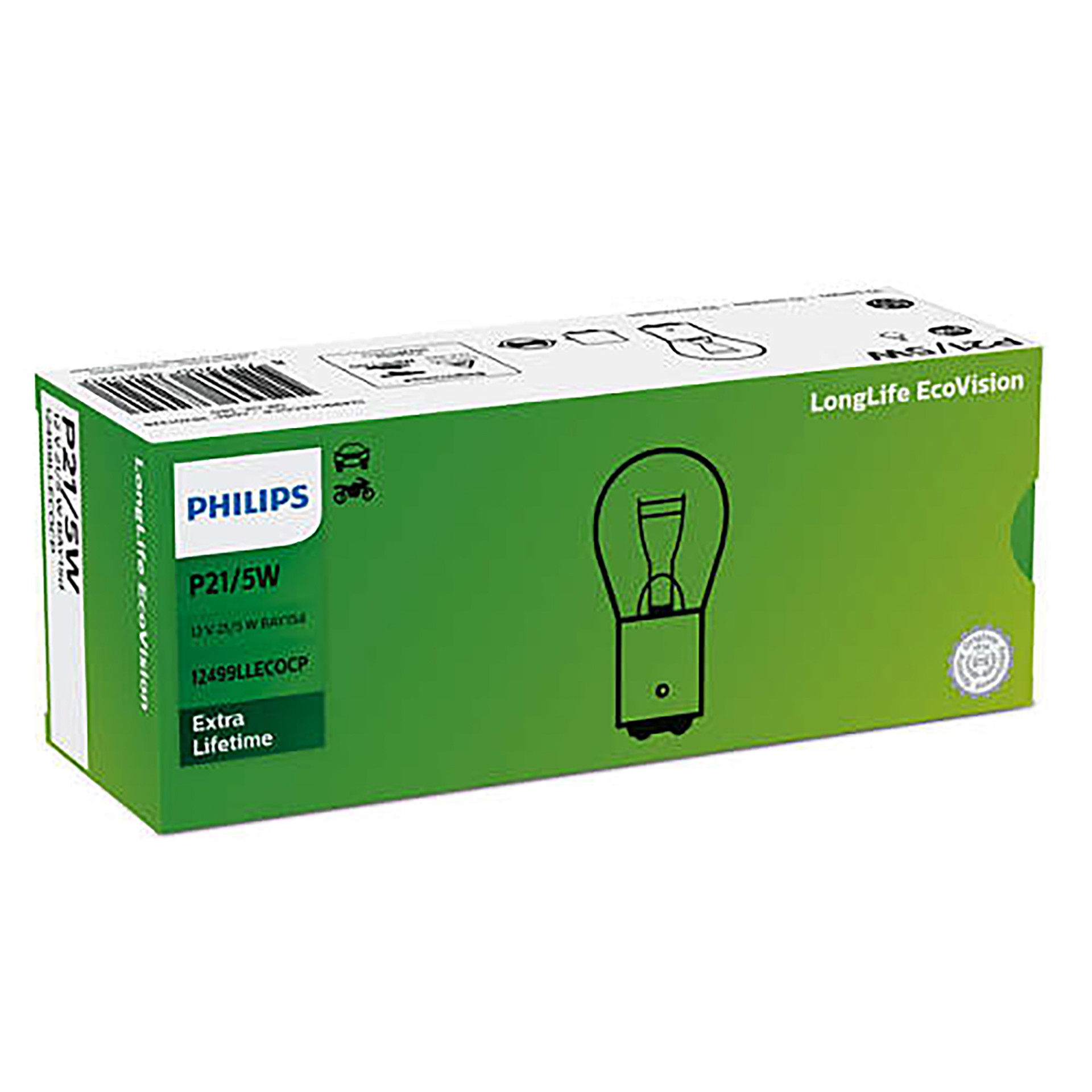 12499LLECOCP (PHILIPS) P21/5W LongLife EcoVision 12V 21/5W BAY15d1