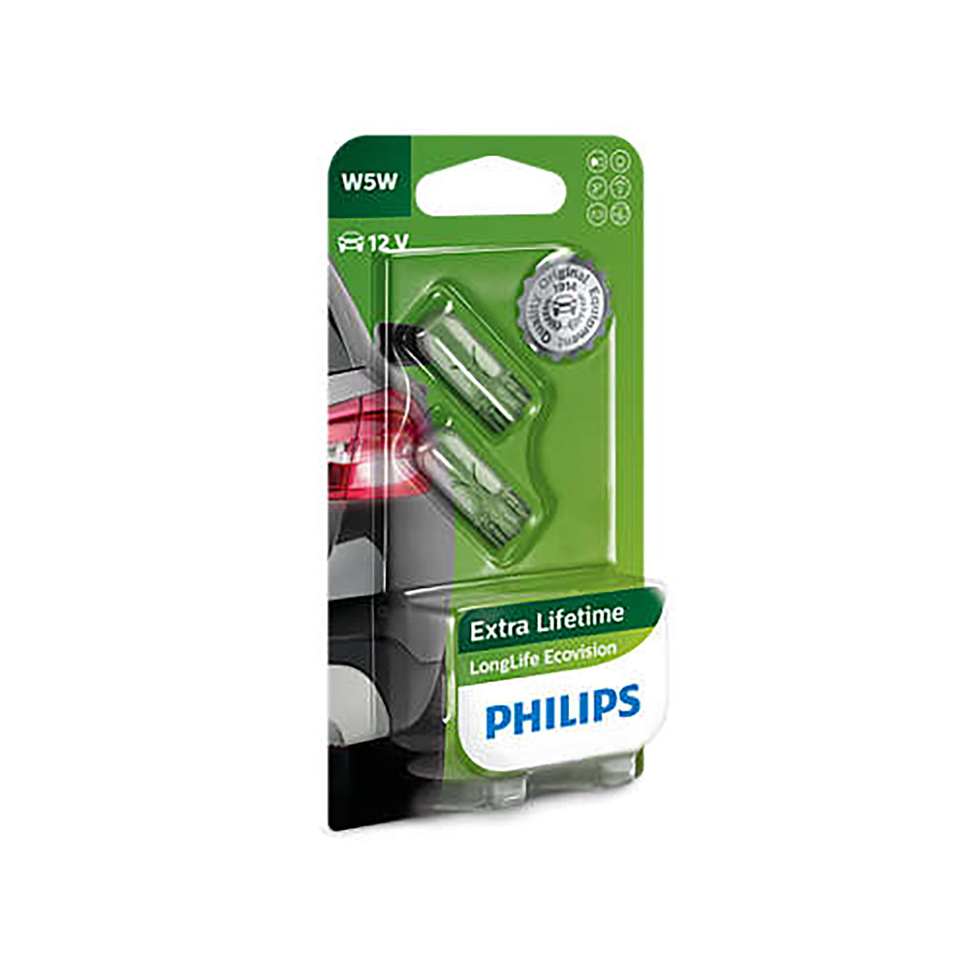 12961LLECOB2 (PHILIPS) W5W LongLife EcoVision 12V 5W W2,1X9,5d1