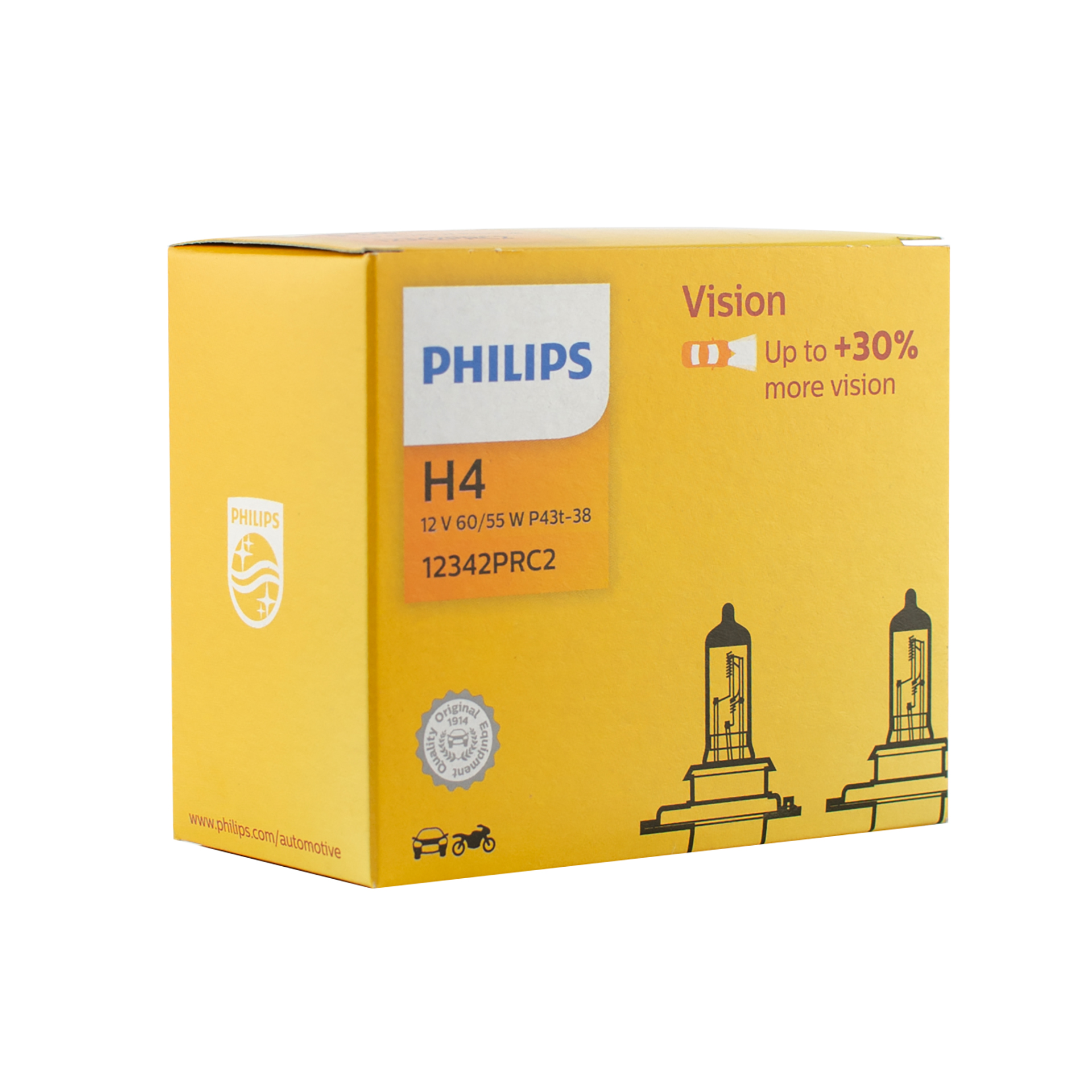 12342PRC2 (PHILIPS) H4 Vision (+30%) 12V 60/55W P43t-381