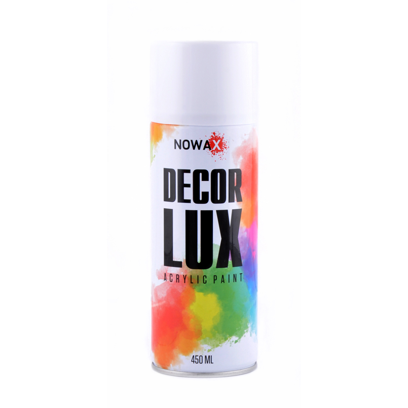 NOWAX  Акрилова фарба в спреї  DECOR LUX  9010 БІЛИЙ матовий. 450ml 1