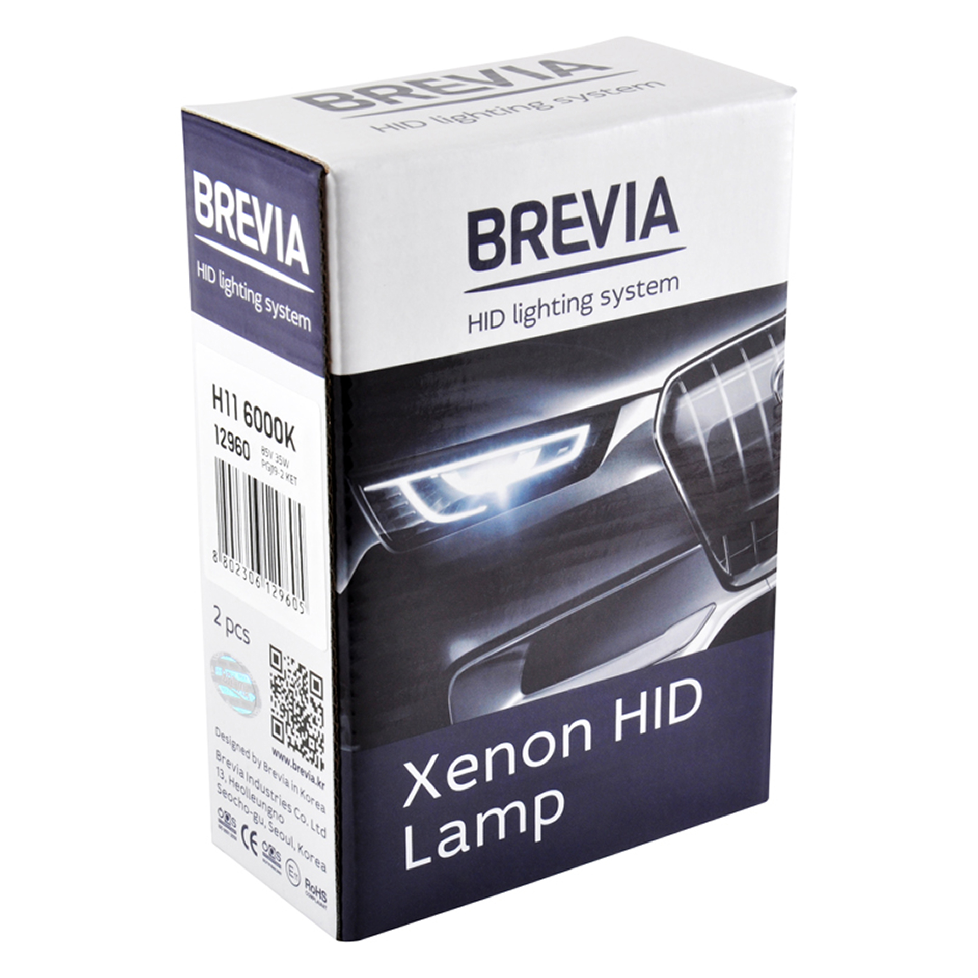 BREVIA Автолампа 12960 H11,6000K,85V,35W PGJ19-2 KET, (2шт.) XENON1