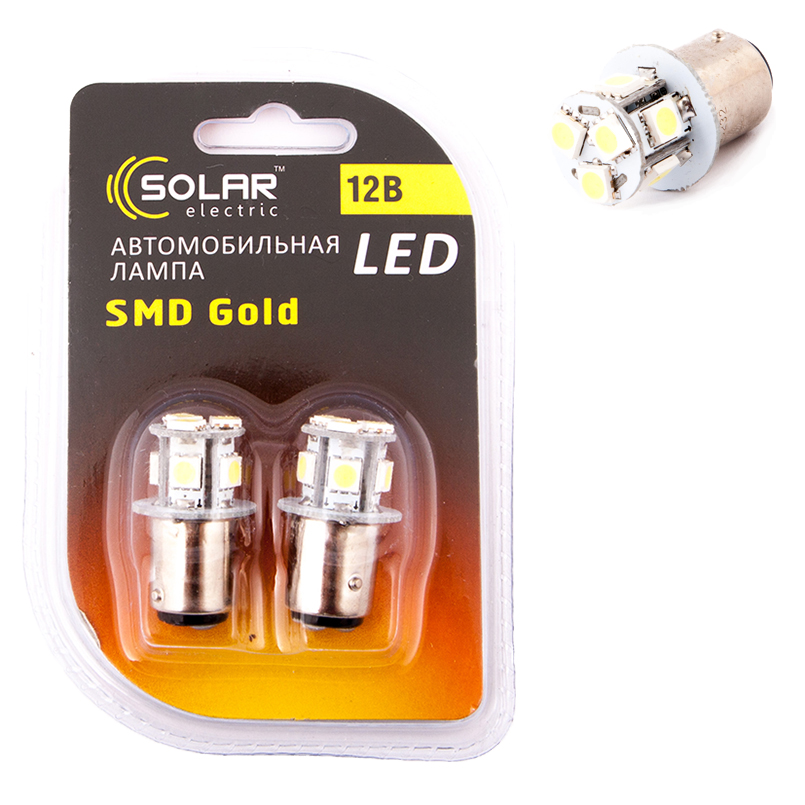 SOLAR Автолампа LED 12V S25 BAY15d 8smd 5050 white 2шт. (32шт.) підсвічування салону1