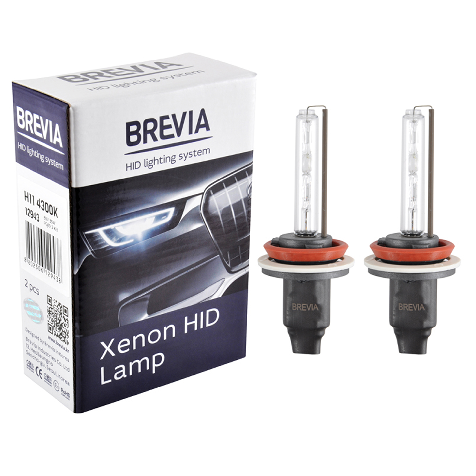 BREVIA Автолампа H11,4300K,85V,35W PGJ19-2 KET,(2шт.) XENON2