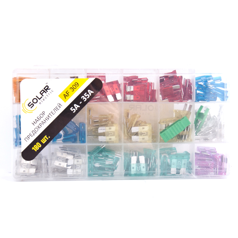 SOLAR Набір _стандарт_ запобіжників mix 180шт., (50шт./уп.)0