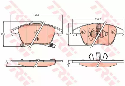 GDB2092  TRW - Гальмівні колодки до дисків1