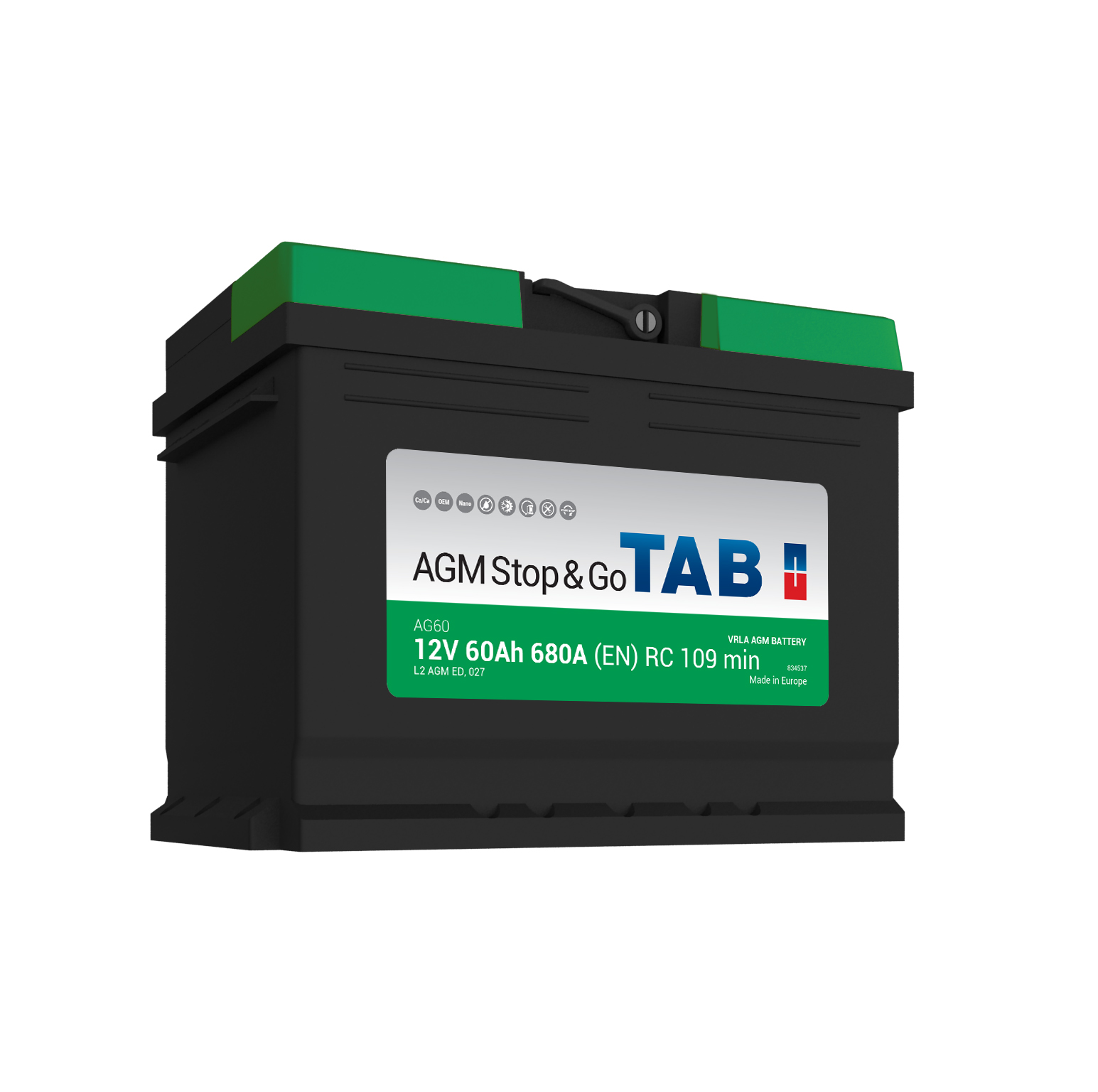 60 Ah/12V TAB AGM (0) Euro1