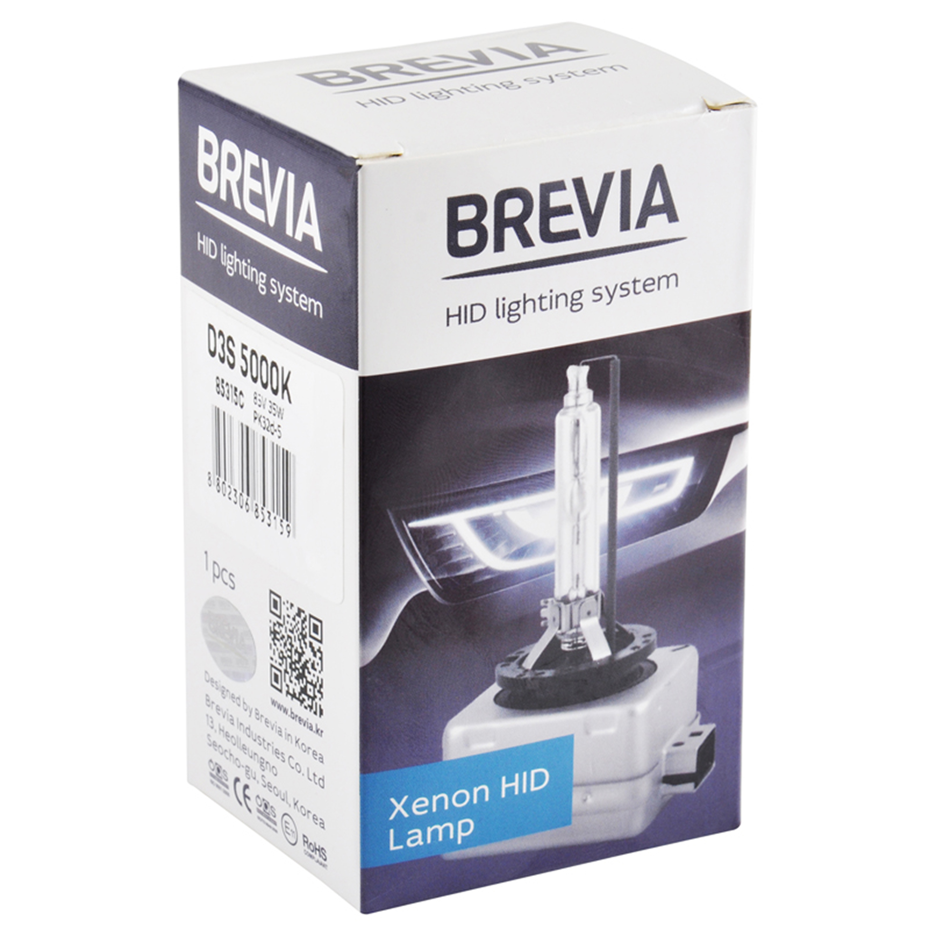 BREVIA Автолампа D3S,5000K,42V,35W PK32d-3, (1шт.) XENON1
