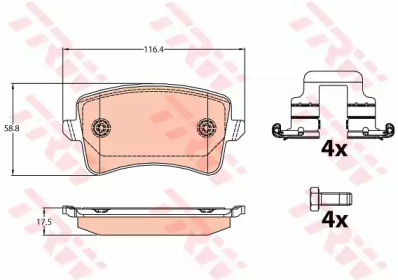 GDB2107  TRW - Гальмівні колодки до дисків1