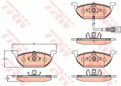 GDB2108  TRW - Гальмівні колодки до дисків1