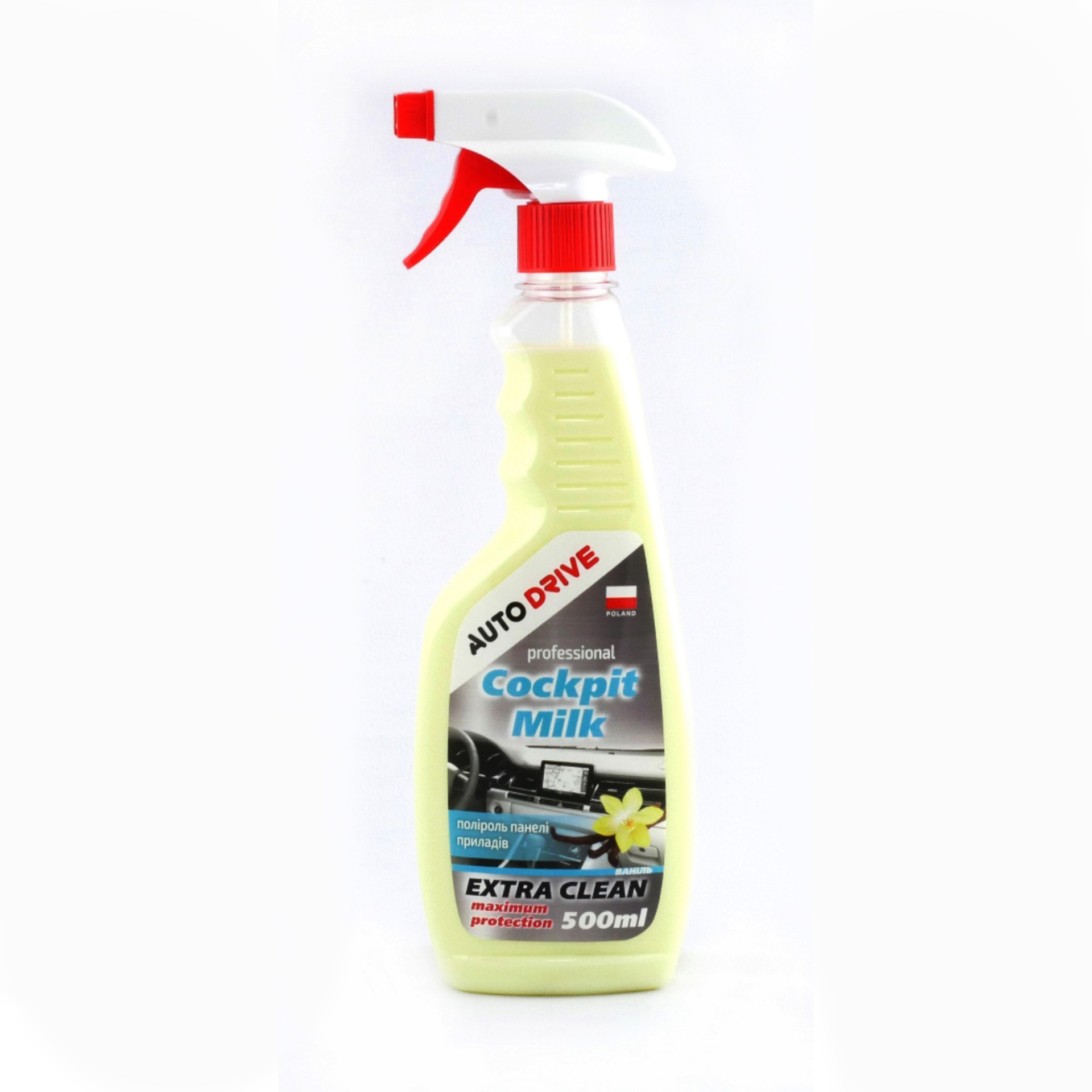 AUTO DRIVE Поліроль-молочко Auto Drive Cockpit Milk Ваніль 500мл.(24шт./упак.)1