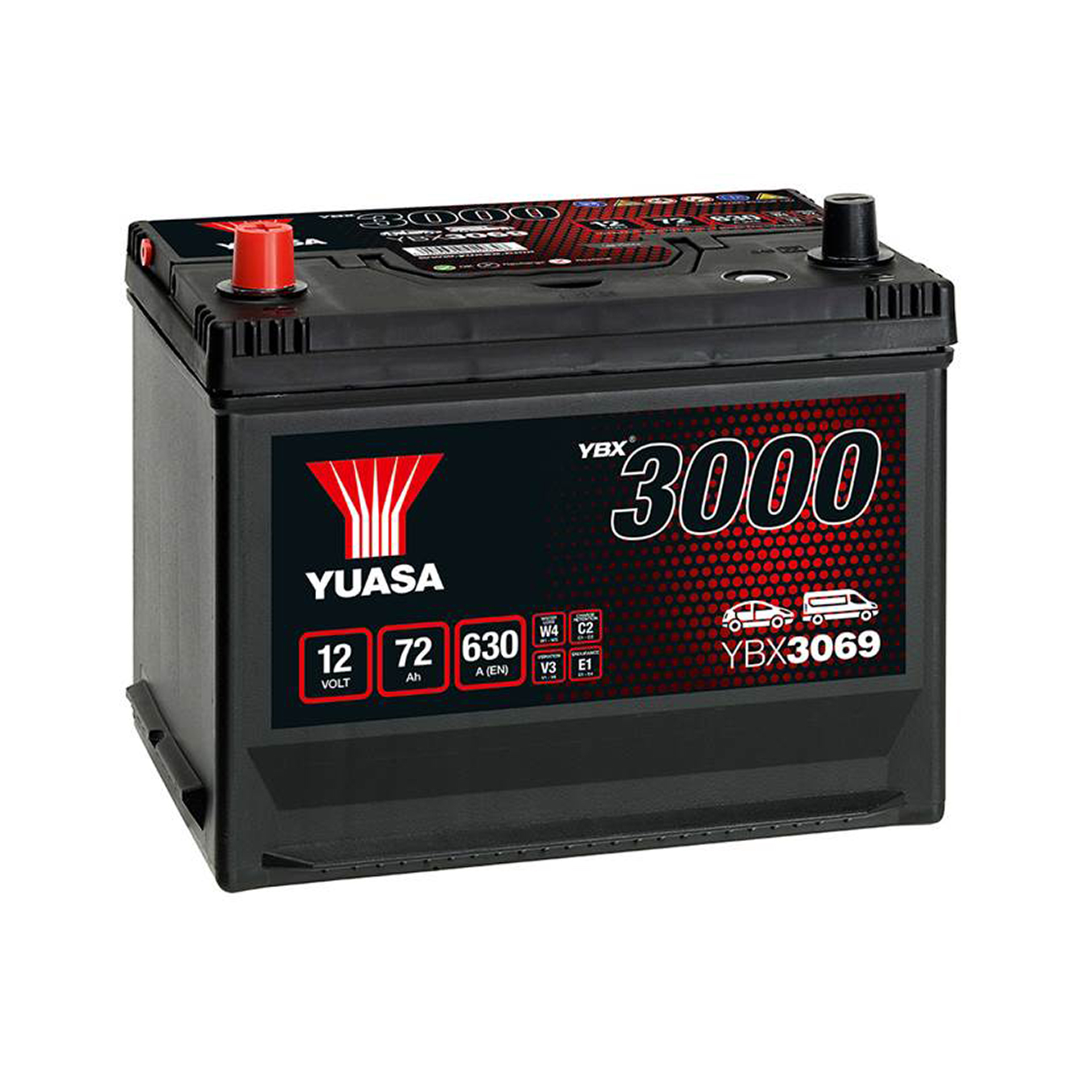 Yuasa 12V 72Ah SMF Battery Japan YBX3069 (1)1