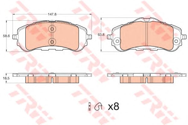 GDB2044  TRW - Гальмівні колодки до дисків1