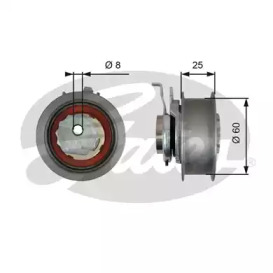 T43247 (7784-21177)  Натяжний ролик ременя ГРМ GATES POWERGRIP TENSIONER1