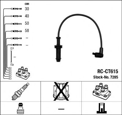 7285  (RC-CT615)  NGK - Комплект проводів запалювання1