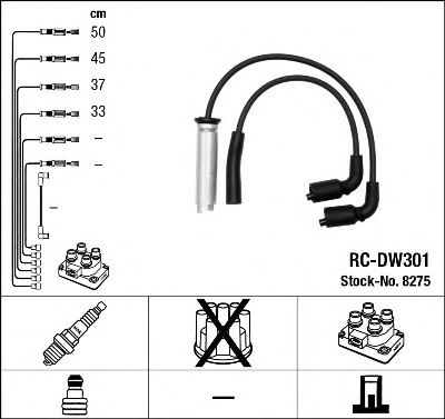 8275  (RC-DW301)  NGK - Комплект проводів запалювання1