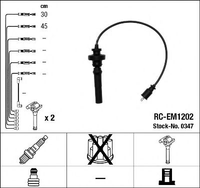 0347  (RC-EM1202)  NGK - Комплект проводів запалювання1