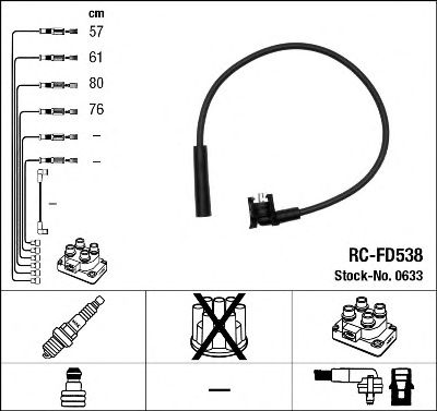 0633  (RC-FD538)  NGK - Комплект проводів запалювання1