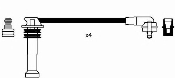 0641  (RC-FD546)  NGK - Комплект проводів запалювання1