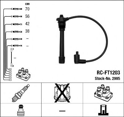 2995  (RC-FT1203)  NGK - Комплект проводів запалювання1