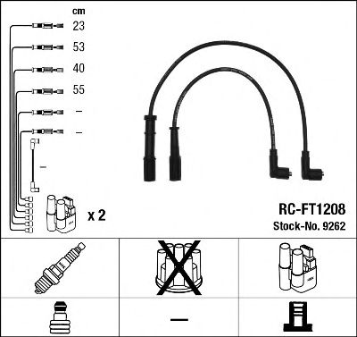 9262  (RC-FT1208)  NGK - Комплект проводів запалювання1