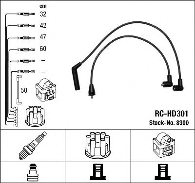 8300  (RC-HD301)  NGK - Комплект проводів запалювання1