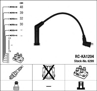 6299  (RC-KA1204)  NGK - Комплект проводів запалювання1