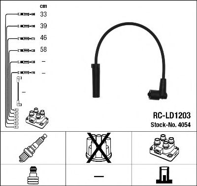 4054  (RC-LD1203)  NGK - Комплект проводів запалювання1