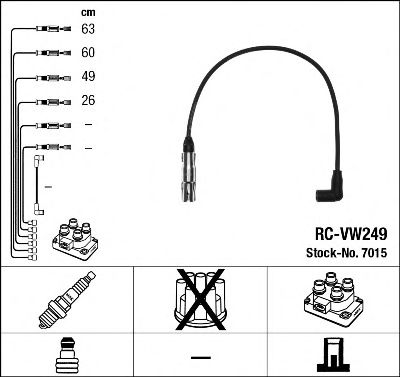 7015  (RC-VW249)  NGK - Комплект проводів запалювання1
