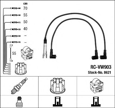 8621  (RC-VW903)  NGK - Комплект проводів запалювання1
