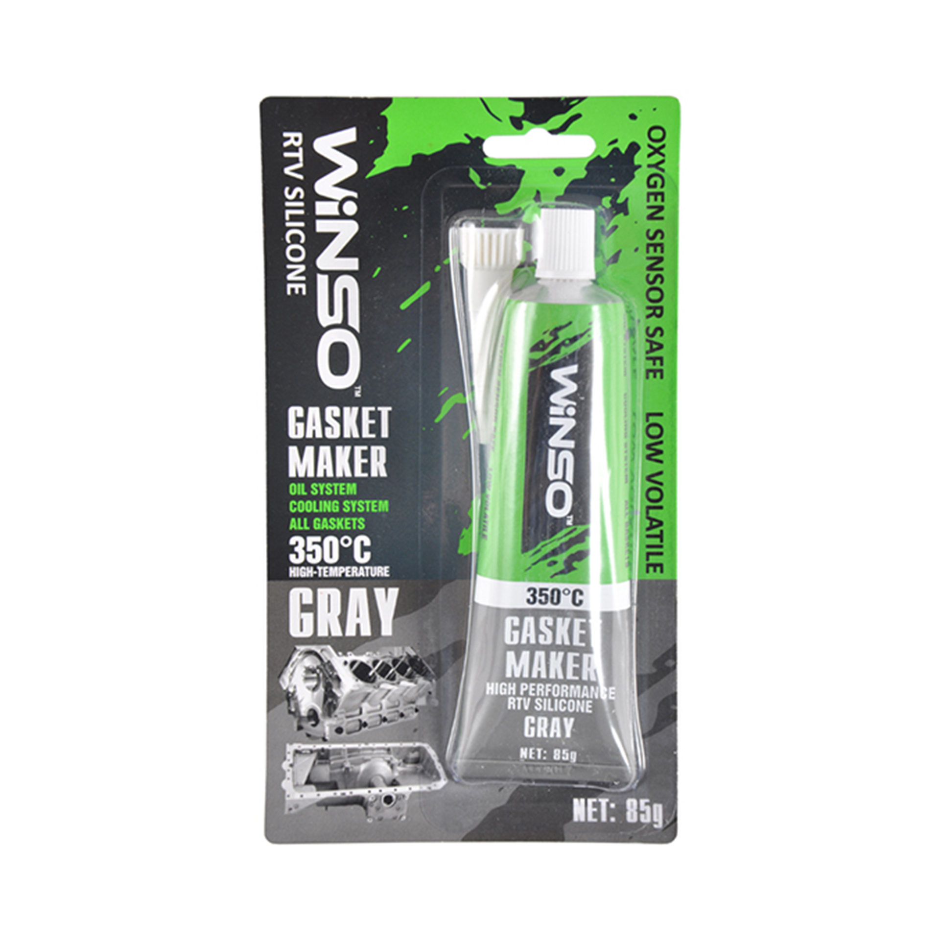 GASKET MAKER GRAY 85g +350⁰С Силіконовий герметик прокладок професійний сірий WINSO1